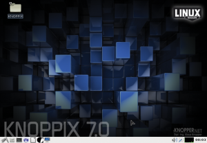 Abbildung 1: Nach dem Systemstart, der schneller geht als früher, finden sich Knoppix-Anwender auf einem aufgeräumten, aber fertig konfigurierten LXDE-Desktop wieder.