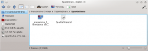Abbildung 2: Sparkleshare synchronisiert den Ordnerinhalt mit dem Server. Anschließend läuft der Zugriff auf die Dateien, die das Programm unter seinen Fittichen hat, über den Dateimanager.
