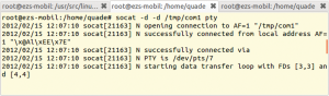Abbildung 3: Socat vermittelt zwischen Virtualbox und dem Debugger-Frontend.