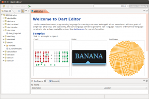 Abbildung 1: Der Dart Editor ist eine Entwicklungsumgebung auf Eclipse-Basis.