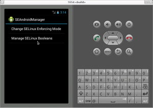 Abbildung 2: Im SE Android Manager – er läuft in einer eigenen Domäne – darf der Anwender den Enforcing Mode aktivieren und die booleschen Variablen verwalten.