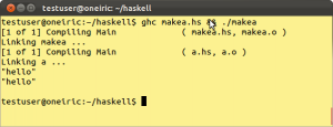 Almost like a shell script: Haskell compiles source code and exectues the result.