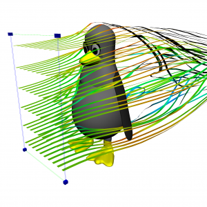 Auch wenn das Linux-Maskottchen im Windkanal eher keine gute Figur macht, so bringt Linux doch über 90 Prozent der 500 schnellsten Supercomputer zum Fliegen. Bild: Science + Computing AG, Dr. Martin Schulz.