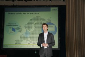 Zarafa-CEO Brian Joseph bei seiner Keynote.
