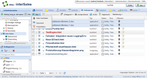 Abbildung 10: Die eingebaute Dokumentverwaltung in Feng Office kommt bereits mit Versionskontrolle und einem einfachen Editor für HTML-Dateien.