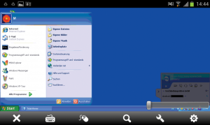Abbildung 2: Teamviewer bringt entfernte Desktops auch auf Android-Geräte. Mangels Touch-Integration gestaltet sich deren Bedienung jedoch schwierig.