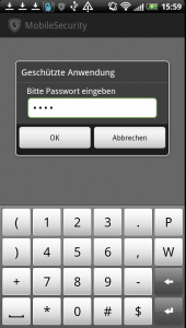 Abbildung 2: G-Data schützt ausgewählte Apps mit einem Passwort vor dem Ausführen und Löschen.