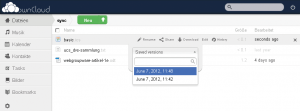 Abbildung 3: Owncloud 4 bringt auf Wunsch auch eine Versionskontrolle für die Dokumente mit – aber nur für Clients und Webdav-Sync. Benutzer anderer Clients bleiben außen vor.