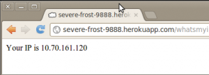 Abbildung 5: Heroku zeigt statt der IP-Adresse des Besuchers eine interne IP-Adresse an.