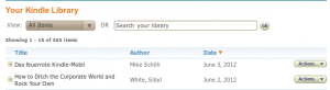 Abbildung 7: Das selbst gefertigte E-Book erscheint in der persönlichen Kindle-Library auf dem Amazon-Service.