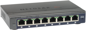 Abbildung 1: Der 8-Port-Switch Pro Safe Plus GS108Ev2 von Netgear beherrscht VLAN, lässt sich aus der Ferne konfigurieren und ist preiswert.