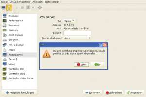 Abbildung 2: Ein Python-Modul integriert den Spice-GTK-Client in den Virt-Manager, der dann automatisch den Virt-Viewer startet.