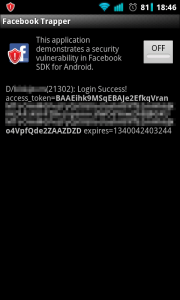 Abbildung 3: Die App Facebookthief hat erfolgreich Tokens abgefangen und Informationen eingeholt.