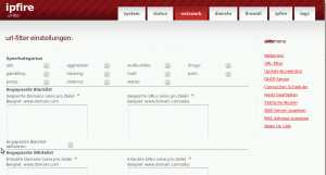 Abbildung 1: URL-Filter für den eingebauten Proxy setzen – kein Problem mit IPfire.