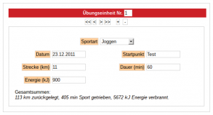 Abbildung 1: Mit dem Javascript-Framework Backbone.js gelingen einfache Datenbankanwendungen wie diese Sportdatenbank rein Client-seitig im Browser.