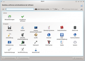 Abbildung 1: Apper – hier unter Kubuntu – verwaltet Software auf mehreren Distributionen und integriert sich gut in die entsprechende Desktopumgebung.