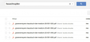 Abbildung 10: Volltextsuche auf den PDF-Dateien im Google-Drive.