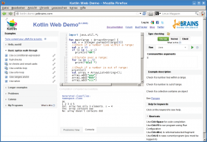 Abbildung 2: Auf der Kotlin-Homepage können Anwender Kotlin-Programme im Browser ausführen lassen.
