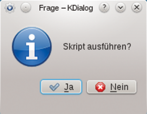Abbildung 4: Unter KDE erledigt Kdialog das Gleiche.