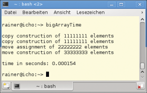 Abbildung 4: Das Verschieben von »BigArray« ist wesentlich schneller …