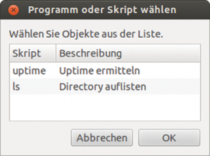 Abbildung 5: In der Auswahlliste findet sich das passende Skript.