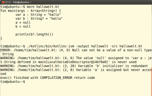 Abbildung 5: Der Compiler ist mit »null«-Zuweisungen äußerst streng.