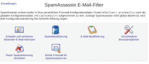 Abbildung 5: Usermins Spamassassin-Modul bietet Platz für individuelle Vorlieben.