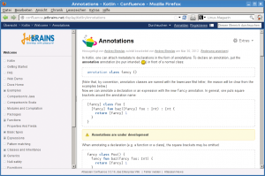 Abbildung 6: Vorsicht, Baustelle! Annotations gehören zu den Kotlin-Features, die sich noch in Entwicklung befinden, wie die Onlinedokumentation zeigt.