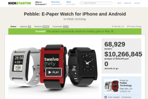 Abbildung 6: 10 Millionen Dollar via Crowdfunfing: Pebble ist das bisher erfolgreichste Kickstarter-Projekt.