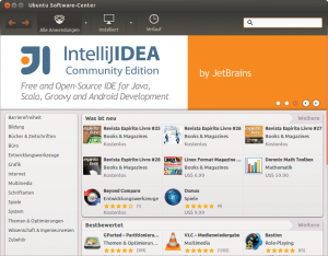 Abbildung 7: Ubuntu Softwarecenter gleicht bekannten Appstores und präsentiert sich in einem modernen und übersichtlichen Design.
