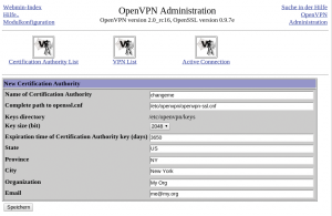 Abbildung 7: Für die Administration eines eigenen Open-VPN-Servers existiert ein passendes Webmin-Modul mit Zertifikatsverwaltung. Das zu bedienen erfordert jedoch vom Anwender sehr viel Know-how.