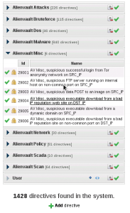 Abbildung 9: Alien Vault liefert in seinem Feed über 1400 Regeln für das automatische Erzeugen von Incidents.