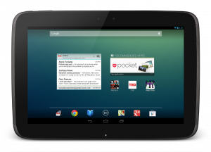 Beim Nexus 10 plaziert Samsung rechts und links zwei gut sichtbare Lautsprecher.