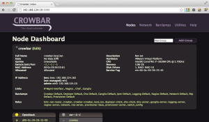 Abbildung 2: Nach der Installation des Crowbar-Servers erscheint dieser als erster Eintrag im »Node Dashboard« des Crowbar-GUI.