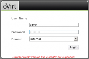 Abbildung 3: Nach der Ovirt-Installation präsentiert sich das Login-Fenster im Browser.