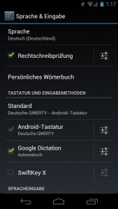 Abbildung 4: Schreiben ohne Tastatur: Mit Ice Cream Sandwich gelingt dies mit gesprochener Sprache.