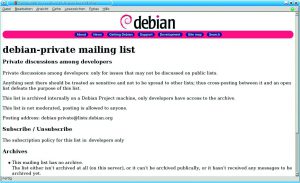 Abbildung 1: Liefert Stoff für Legenden: Die Debian-Private-Mailingliste.