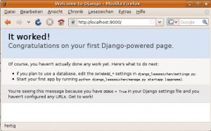 Abbildung 2: Django enthält einen eigenen Webserver für die Entwicklung, den »python manage.py runserver«, der ohne Installationsaufwand startet.