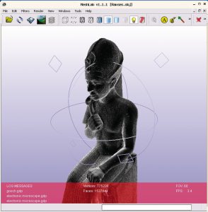 Abbildung 3: 3D-Scans wie das räumliche Modell einer Statue von Aim@Shapes sind das Spezialgebiet von Meshlab.