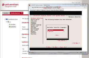 Abbildung 3: Neu in Version 2.4 ist der Univention Virtual Machine Manager (UVMM), hier mit Zugriff auf eine VM mittels VNC. Die Features sind noch überschaubar, aber stabil.