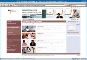 Abbildung 4: Das Bundeswirtschaftsministerium betreibt ein Webportal für Existenzgründer.