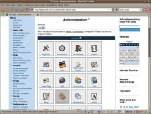 Abbildung 5: Die Administrations-Oberfläche von Tikiwiki sucht ihresgleichen. Aussehen, Sprache, Plugins, RSS-Feeds, Blogs und Foren richtet der Wiki-Betreiber an zentraler Stelle ein.