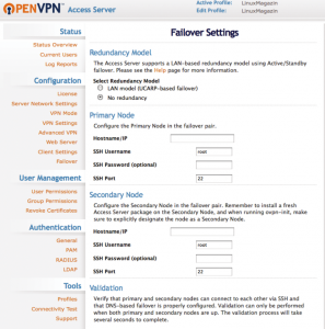 Abbildung 5: Mehrere Open VPN Access Server lassen sich zu einem Cluster-Verbund zusammenlegen und per Web-GUI konfigurieren.