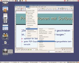 Abbildung 6: Statt Automatik ist Handarbeit angesagt: Gliederungen lassen sich in Scribus nur mit manuell eingefügten und eingefärbten Symbolen realisieren. Um die Abstände muss sich der Anwender ebenfalls selbst mit der Hilfe von Tabulatoren kümmern.