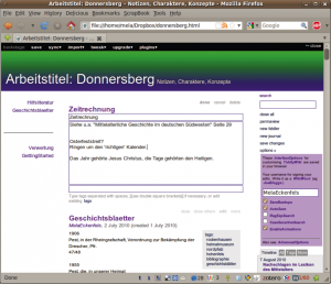 Abbildung 6: Tiddlywiki ist immer bereit und braucht nicht mal eine Internetverbindung. Damit eignet sich die Software ideal für Offline-Ideensammlungen.