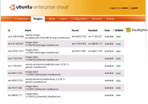 Abbildung 7: Die Webadministration der Ubuntu Enterprise Cloud zeigt die Eucalyptus-Verwandtschaft.