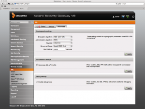 Abbildung 8: Astaro glänzt mit vorbildlichem PKI-Management samt Open-VPN-Integration, hier das Feintuning der kryptographischen Open-VPN-Einstellungen.