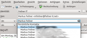 Endlich: Seit KDE SC 4.9.3 kann Kontact wieder automatisch E-Mail-Adressen bei der Eingabe vervollständigen.