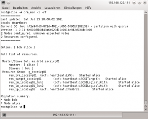 Abbildung 2: Ein DRBD-Cluster kann klassischen SAN-Storage ersetzen und ist für KMUs eine günstige Alternative – hier für I-SCSI-Exporte.