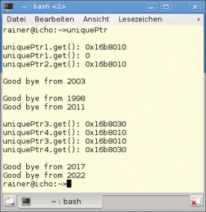 Abbildung 5: Der Unique Pointer arbeitet ohne unliebsame Überraschungen.